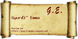 Gyuró Emma névjegykártya