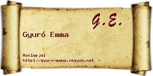 Gyuró Emma névjegykártya